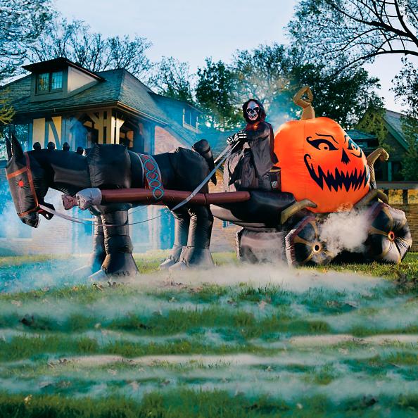 Inflatable Fire and Ice Pumpkin Carriage