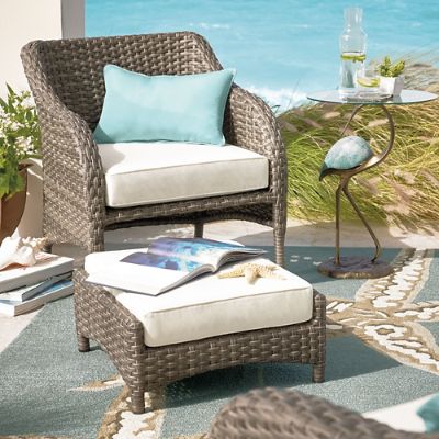 Thompson Outdoor Chair with Ottoman Grandin Road