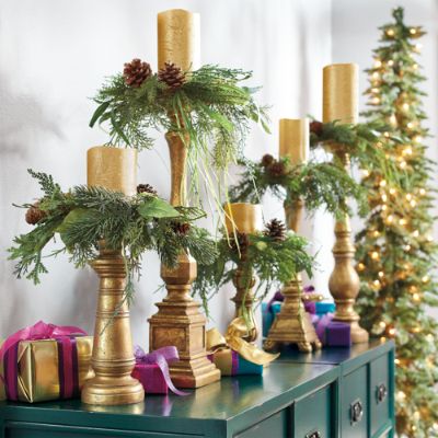 Set of Five Natural Candle Rings Grandin Road