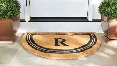 Monogrammed Coco Border HalfRound Door Mat Grandin Road