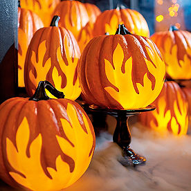 Flame Lighted Pumpkins