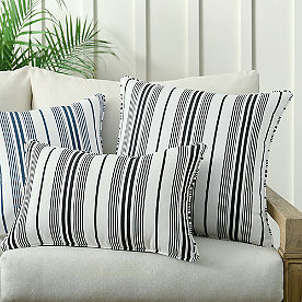 Harbor Stripe Piped Pillow