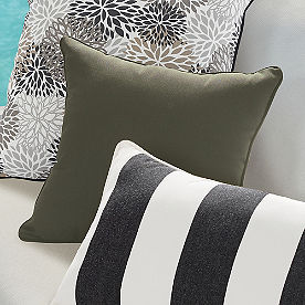 Piped Square Outdoor Pillow
