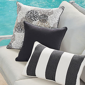 Piped Square Outdoor Pillow