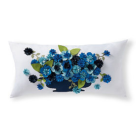 Topiary Outdoor Lumbar Pillow, Blue