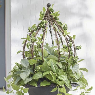 Lush Leaves Urn Filler with Cage