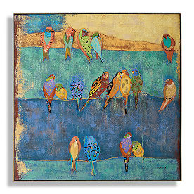 Colored Birds on a Wire Wall Art