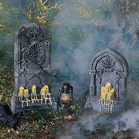 Tombstone with Melting Candles