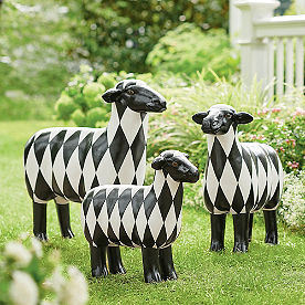 Harlequin Sheep Garden Statues