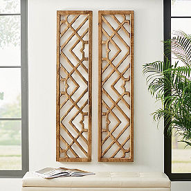 Wood Lattice Panels, Set of Two