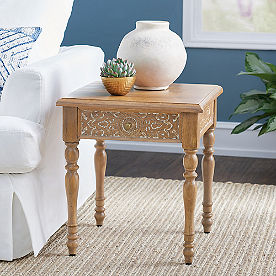 Thea Carved Side Table