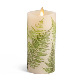 Fern Print Battery Operated Candle