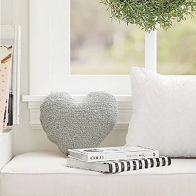 Mini Heart Pillow, Grey