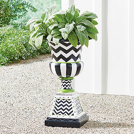 Zoey Painted Pedestal Planter