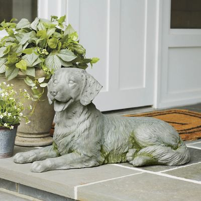 Lying Golden Retriever Garden Statue
