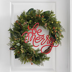Be Merry Message Cordless Wreath