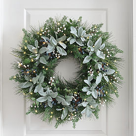 Blue Christmas Cordless Wreath
