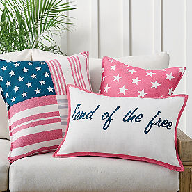 Washed Patriotic Outdoor Pillow