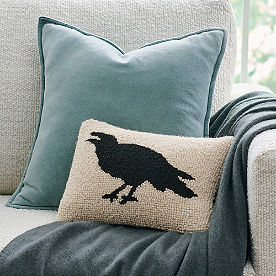 Crow Hooked Pillow