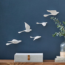 Birds of Flight Ceramic Wall Decor, Set of five