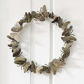 Metal Butterfly Wreath