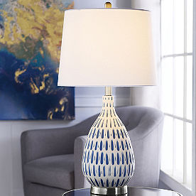 Blue Splash Ceramic Table Lamp