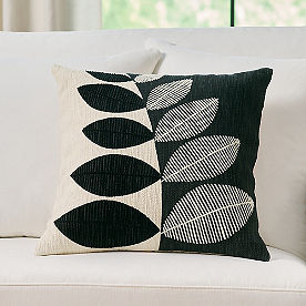 Aria Embroidered Leaf Pillow