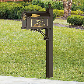 Seranto Monogrammed Mailbox and Post with Bracket