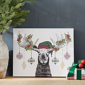 Christmas Moose Canvas