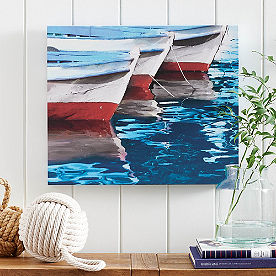 Watercolor Boats Canvas