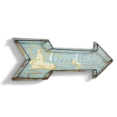 Gone Fishing Vintage Metal Sign | Grandin Road