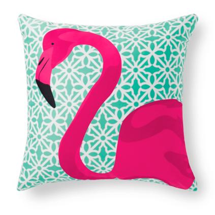 Pretty in Pink Flamingo Outdoor Pillow