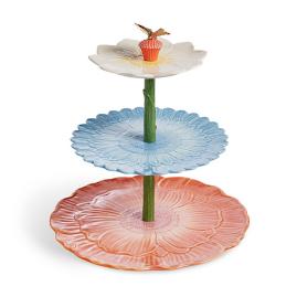 Fabulous Floral Three-Tiered Server