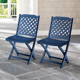 Carolina Folding Chairs, Set of Two