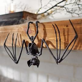 Black Skeleton Bats, Set of Six