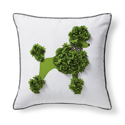 Poodle Topiary Outdoor Pillow - Grandin Road