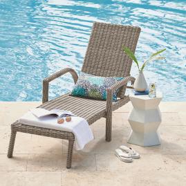 Simsbury Outdoor Wicker Chaise Lounge