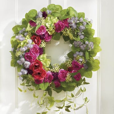 Decorative Flowers 35cm Door Wreath Front Spring Tulip Party Wildflower  Hanging Garland Decoration Farmhouse Flower Rainb E5D5 From Tttingber,  $28.4