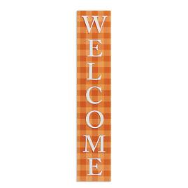 Orange Check Welcome Sign