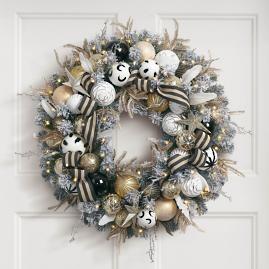 Flocked Ava Cordless Wreath