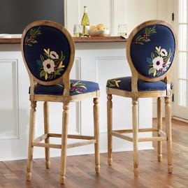 Hollie Embroidered Bar & Counter Stool