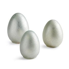 Pre-lit Silver Mercury Glass Eggs, Set of Three