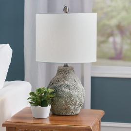 Carved Floral Table Lamp