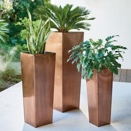 Stainless Steel Tall Tapered Planter