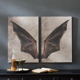 Editorial Bat Wing Canvases, Set of Two
