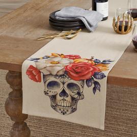 Floral Skull Table Runner