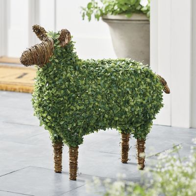 Faux Boxwood Garden Sheep, Shep