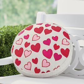 Embroidered Hearts Pillow