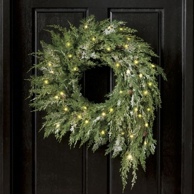 Christmas Glistening  Cordless Wreath - Grandin Road