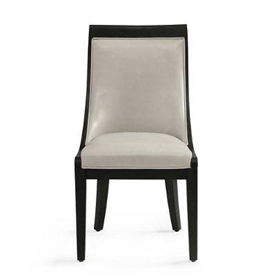 Avondale Dining Chair - Black Walnut, Bonded Leather, Black Walnut/Marbled Dove Gray - Grandin Road